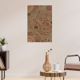 Aborigine-Map Dot Poster