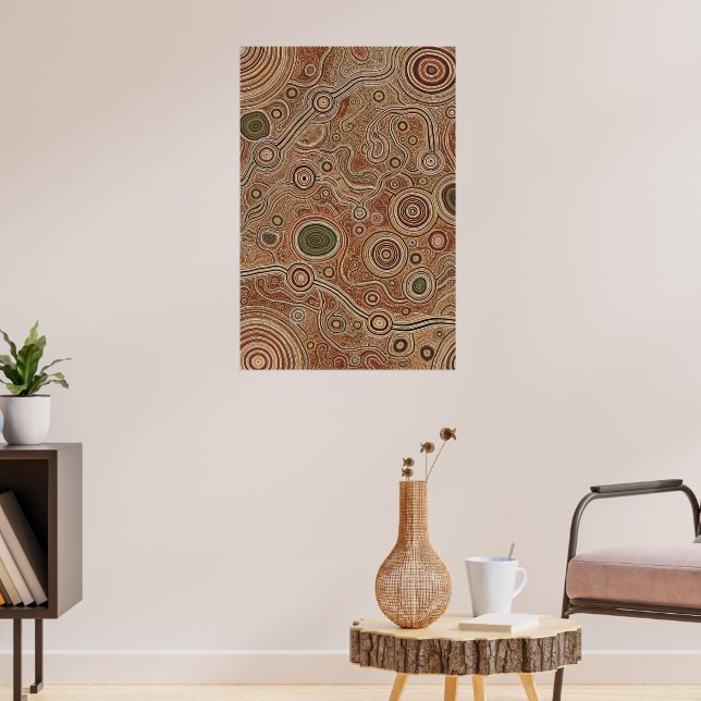Aborigine-Map Dot Poster (Wohnzimmer 3)