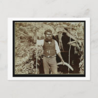Aborigine mit Boomerang, c.1860s (sepia-Foto)