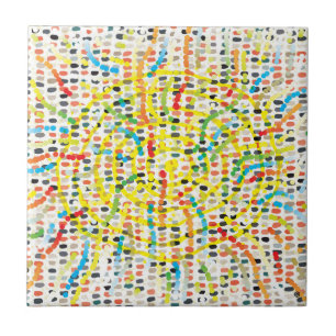 Aborigine-Moderne Vier Keramiken Tile Fliese