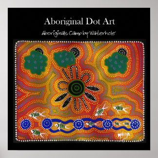 Aborigines Camp von Waterhole Poster