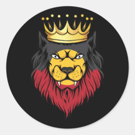 Aborigion Lion King Flag Runder Aufkleber