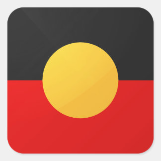 Aborigy Glossy Square Flag Quadratischer Aufkleber