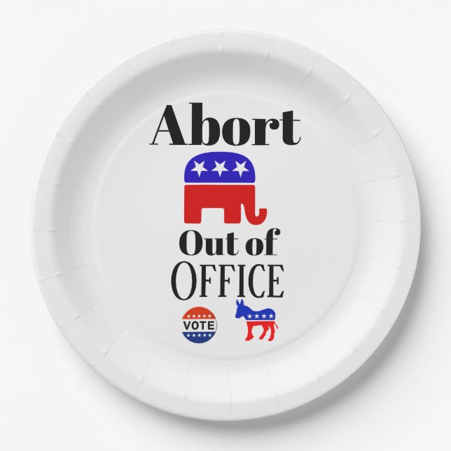 Abort GOP aus der Papierplatte Pappteller (Vorderseite)
