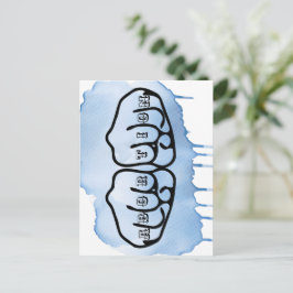 Abortion Knuckle Tattoos Postkarte