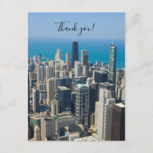 Above Chicago Vielen Dank, Postcard Postkarte