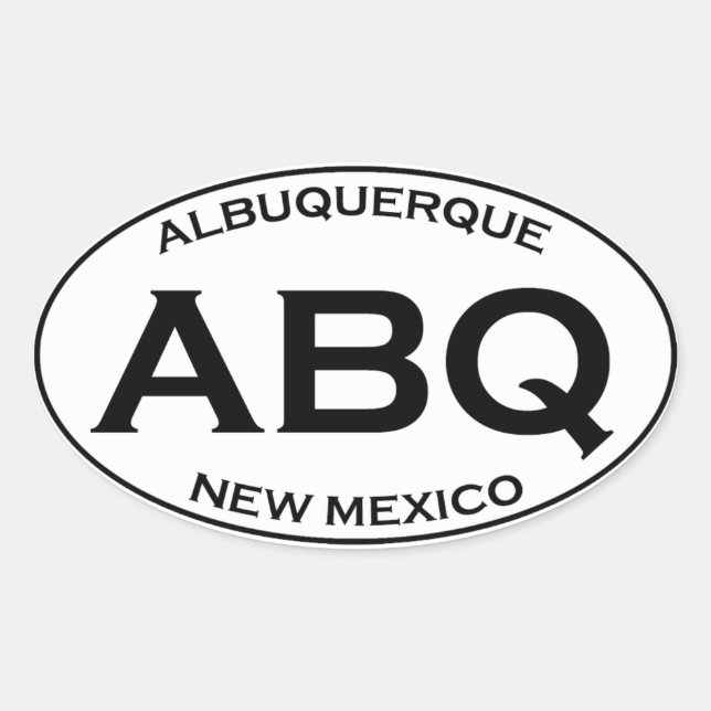 ABQ - Albuquerque New Mexico Ovaler Aufkleber (Vorderseite)