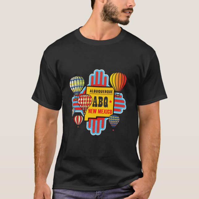 Abq Nm Albuquerque New Mexico Hot Air Balloons Zia T-Shirt (Vorderseite)