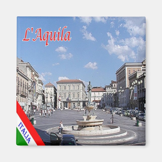 ABR012 L'AQUILA, Abruzzen, Italien, Kühlschrank Magnet (Vorne)