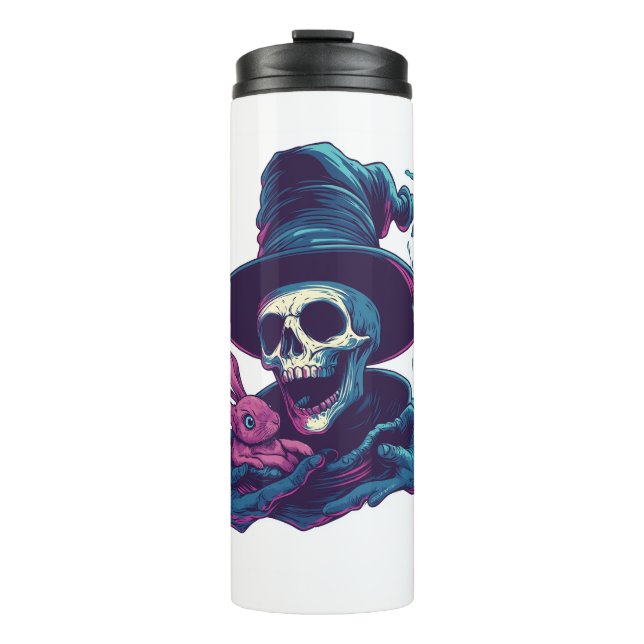 Abra-Cadabra-Knochen - Funny Magic Skull Thermosbecher (Vorderseite)