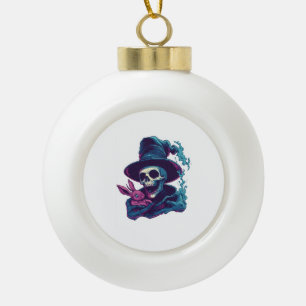 Abra-Cadabra Knochen � Lustiger Magie-Schädel Keramik Kugel-Ornament