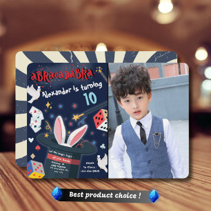 Abracadabra Birthday Magic Party Magician Foto Einladung