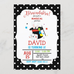 Abracadabra Magician Boy Birthday Magic Party Einladung