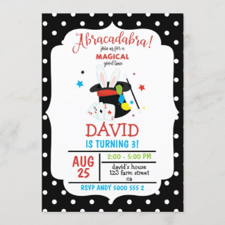 Abracadabra Magician Boy Birthday Magic Party Einladung