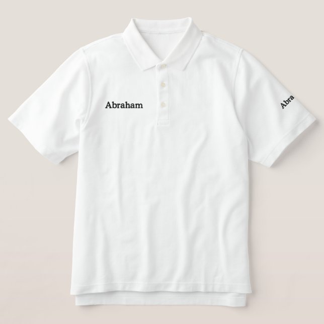 Abraham bestickte Männer Name, Work Polo Shirt (Design Vorderseite)