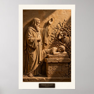Abraham et Isaac — Affiche Sculpted Scripture