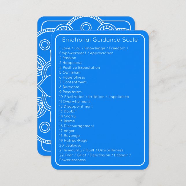 Abraham Hicks Blue Emotional Guidance Scale Card Einladung (Vorne/Hinten)