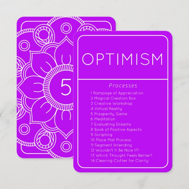 Abraham Hicks Optimismus Law of Attraction Card Einladung (Vorne/Hinten)