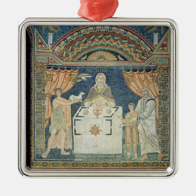 Abraham, Isaac und Melchisedech Silbernes Ornament (Vorne)