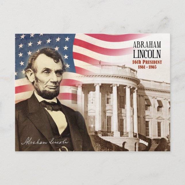 Abraham Lincoln - 16. Präsident der USA Postkarte (Vorderseite)