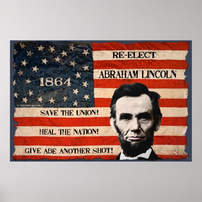 Abraham Lincoln 1864 Wahlkampagne Wall Poster (Vorne)