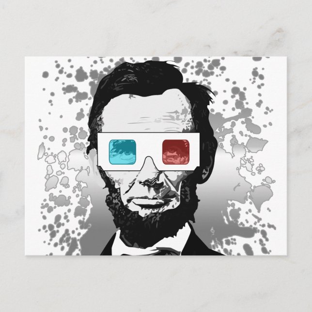 Abraham Lincoln - 3D (2) Postkarte (Vorderseite)