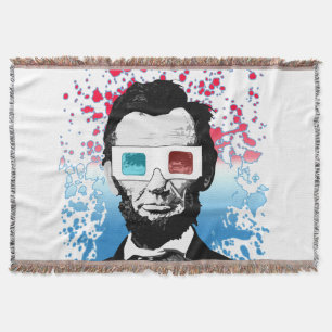 Abraham Lincoln 3D-Brille patriotisch Rot Blau Decke