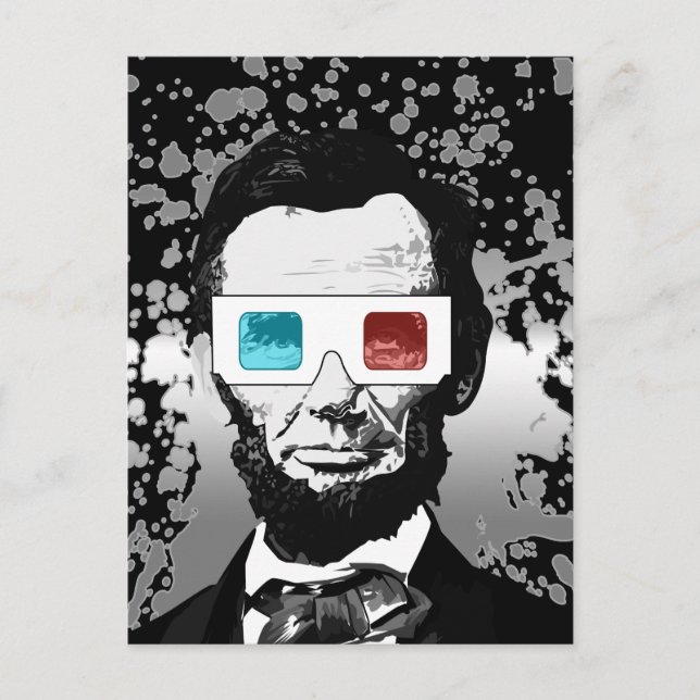 Abraham Lincoln - 3D Postkarte (Vorderseite)