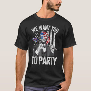 Abraham Lincoln 4. Juli Männer Amerikanisch USA-Fl T-Shirt