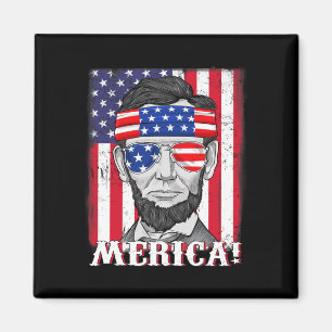 Abraham Lincoln 4. Juli Merica American Flag B Magnet