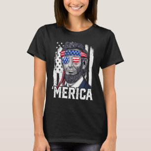 Abraham Lincoln 4. Juli Merica American Flag B T-Shirt