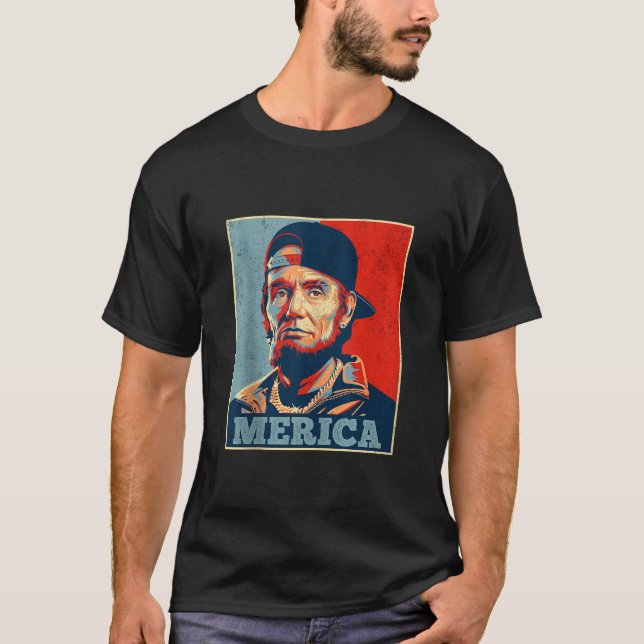 Abraham Lincoln 4. Juli Merica Männer Frauen Ameri T-Shirt (Vorderseite)