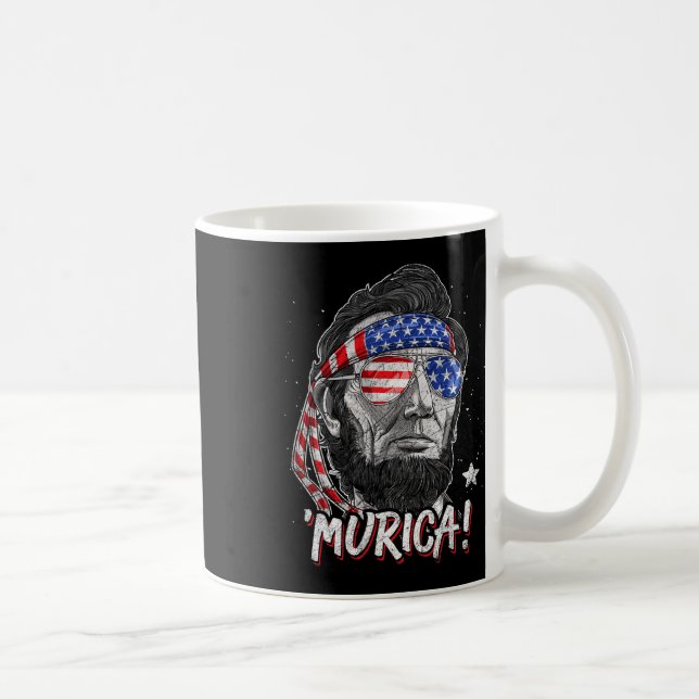 Abraham Lincoln 4. Juli Murica Männer Frauen Ameri Kaffeetasse (Rechts)