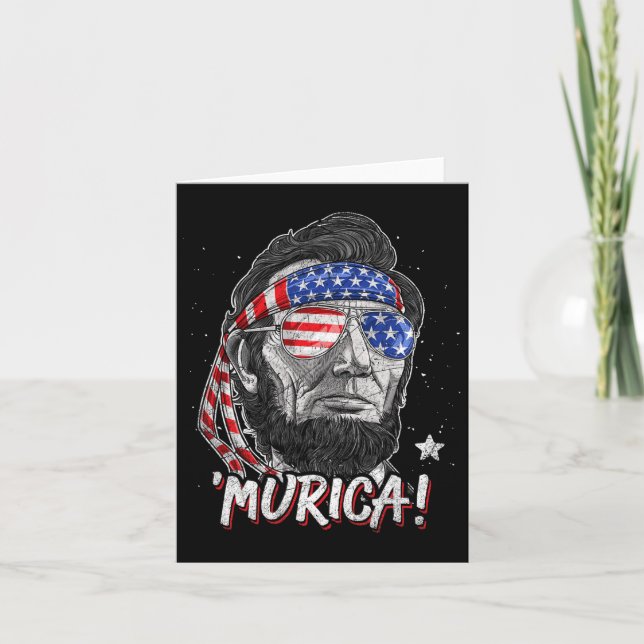 Abraham Lincoln 4. Juli Murica Männer Frauen Ameri Karte (Vorderseite)