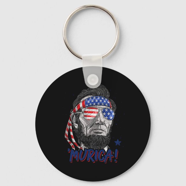 Abraham Lincoln 4. Juli Murica Männer Frauen Ameri Schlüsselanhänger (Vorderseite)