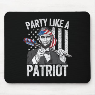 Abraham Lincoln 4. Juli Shirt Men American Usa Mousepad