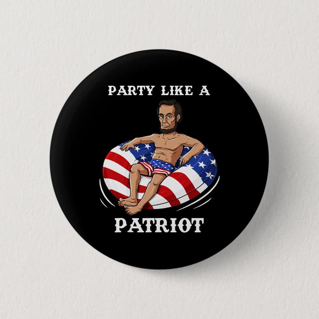 Abraham Lincoln 4. Juli USA Patriot Fun Button (Vorderseite)
