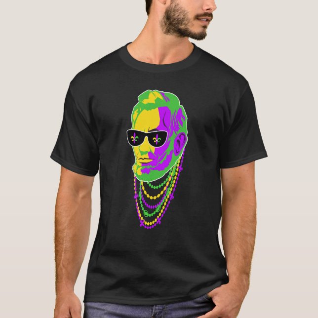 Abraham Lincoln Beads Mardi Gras Carnival 2023 T-Shirt (Vorderseite)