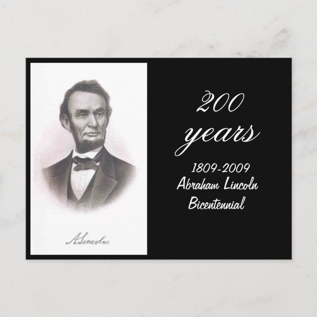 Abraham Lincoln Bicentennial Postkarte (Vorderseite)