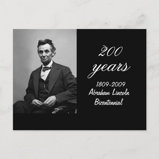 Abraham Lincoln Bicentennial Postkarte (Vorderseite)