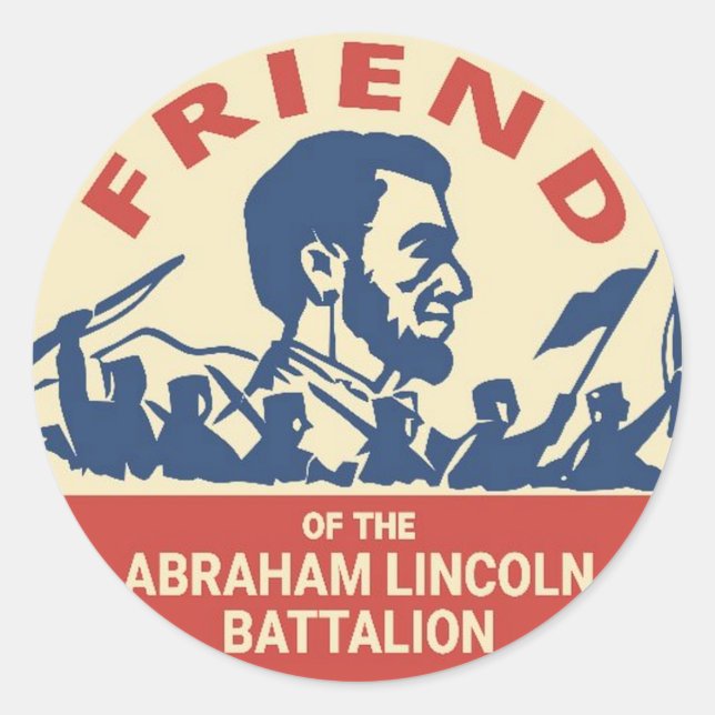 Abraham Lincoln Brigade Emblem Abzeichen Runder Aufkleber (Vorderseite)