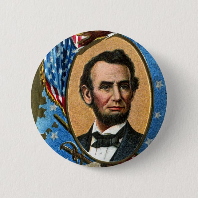 Abraham Lincoln, der Gettysburg-Adresse gibt Button (Vorderseite)
