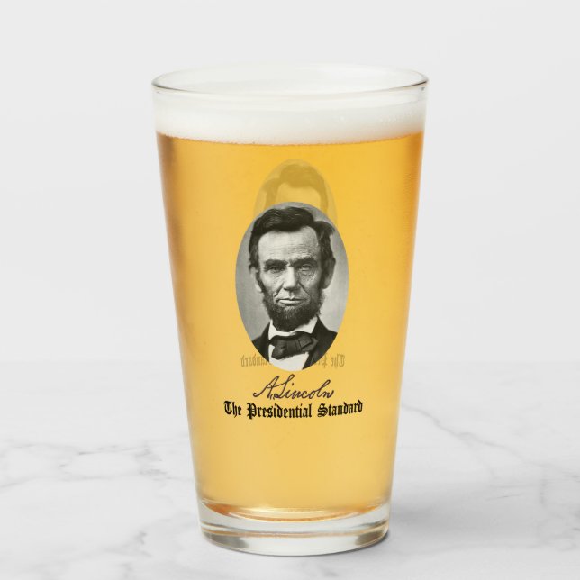 Abraham Lincoln, der Präsidentschaftsstandard. Glas (Rückseite (gefüllt))