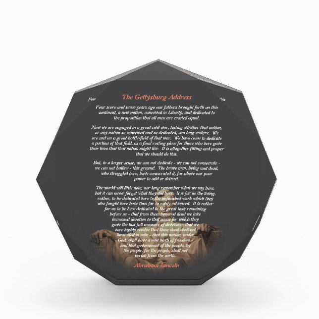 Abraham Lincoln - Die Rede von Gettysburg Fotoblock (Vorderseite)