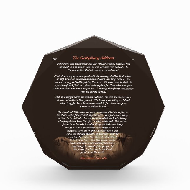 Abraham Lincoln - Die Rede von Gettysburg Fotoblock (Vorderseite)