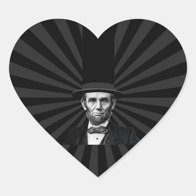 Abraham Lincoln Erklärung zur Präsidentschaftswahl Herz-Aufkleber (Vorderseite)