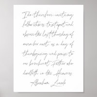 Abraham Lincoln Erntedank Day Speech