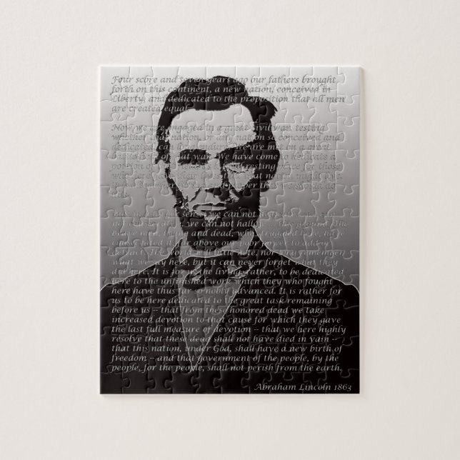 Abraham Lincoln et puzzle d'adresse de Gettysburg (Vertical)