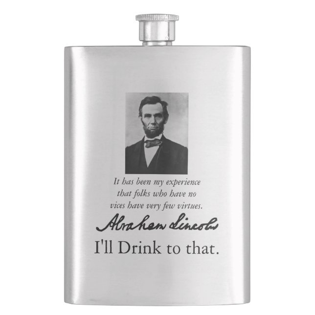 Abraham Lincoln-Flasche Laster Flachmann (Vorderseite)
