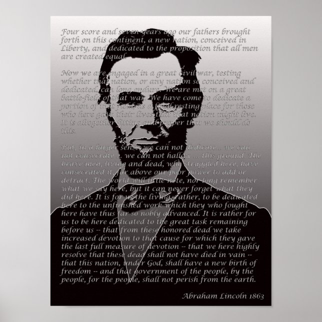 Abraham Lincoln Gettysburg Adresse Poster Portrait (Devant)